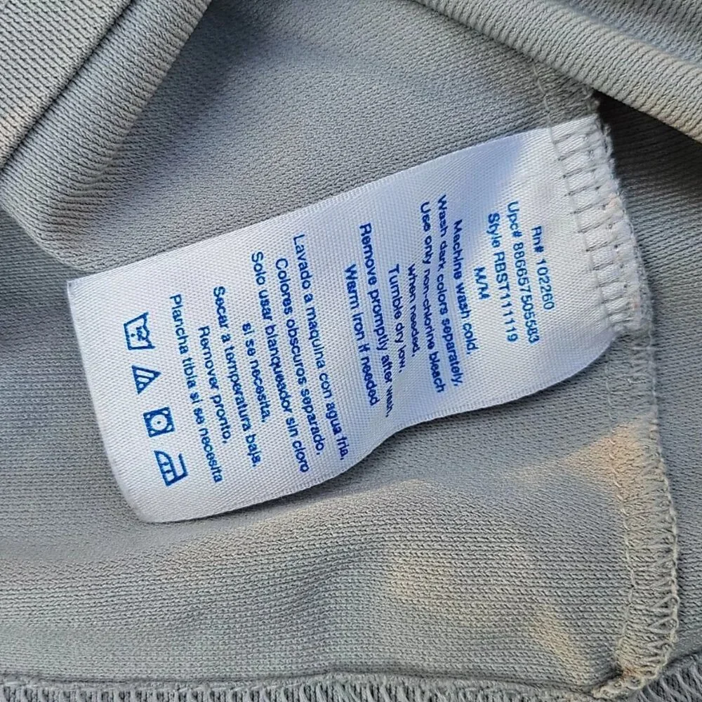 Reebok Men Tee Gray Polyester Sport Athletic T Shirt Size M - Picture 10 of 10